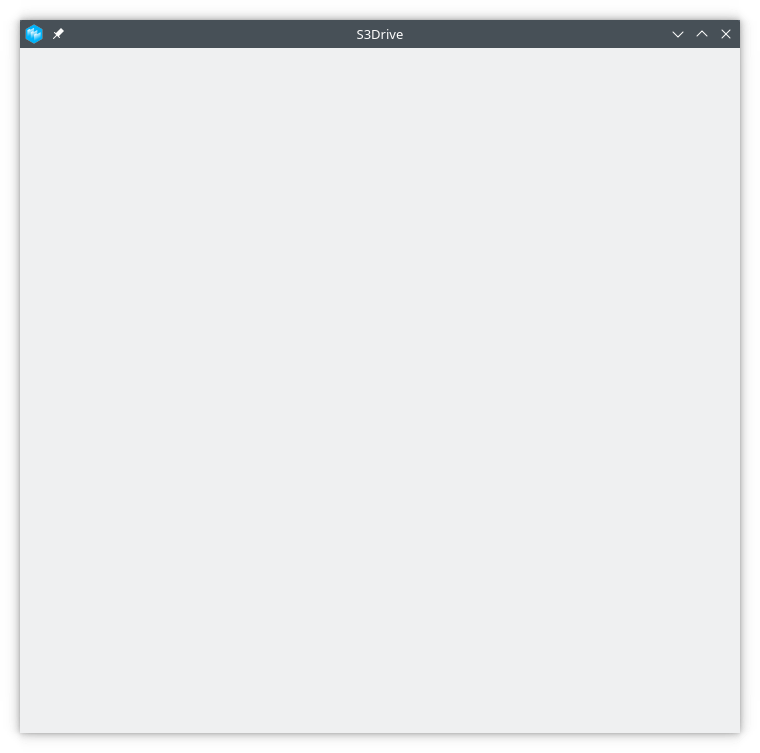 S3Drive - OpenSUSE - empty window widget
